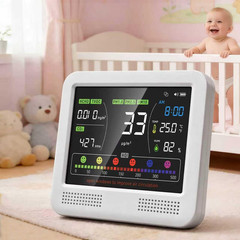 Indoor Air Quality Monitor 16-In-1 with CO2 Detector, PM2.5P, PM10, M1.0, HCHO &