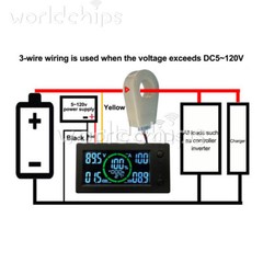 DC0-300V 50A/100A/200A/400A Bluetooth Voltage Current Power Energy Coulombmeter