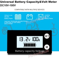LCD Lead Acid Lithium Li-ion Battery Packs Capacity Voltage Combo Meter Monitor