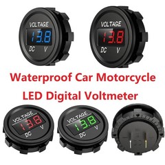 1 PCS Mini Round Panel Waterproof Voltmeter DC 1248V LED Digital Display