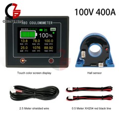 DC10-100V 0.2-400A H80C Battery Hall Coulomb Meter Touch Color Screen Coulometer