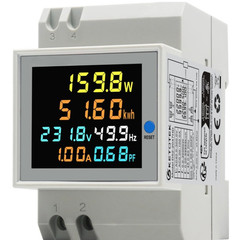 Medidor de energía monofásico DIN 40–300V 100A con pantalla digital, Nuevo