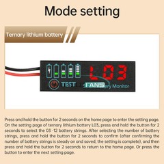 12V/24V/36V/48V Battery Level Indicator Tester LED Battery Voltage Power Monitor