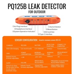 PQWT PQ125B Outdoor Pressure Water Pipeline Leakage Detector 3 meter Depth