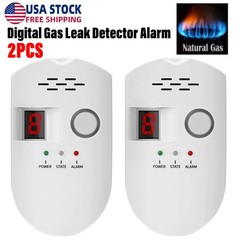 Digital Gas Leak Detector Alarm Sensor Propane Butane Methane Natural Catch 2PCS