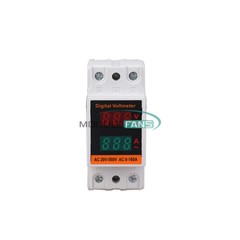 AC 50-500V 100A Din Rail Single-phase Digital Voltage LCD Voltage Current Meter-