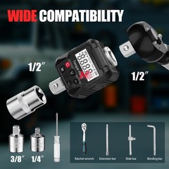 Digital Torque Wrench Adapter Torque Meter Electronic Torque Tester 17-340N·m