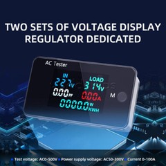 AC 0-500V Dual Voltmeter 0-100A Ammeter Energy Meter HD Color Screen LED display