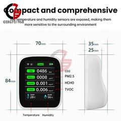Portable WiFi Air Quality Monitor CO2 Temp & Humidity NDIR Sensor APP Control