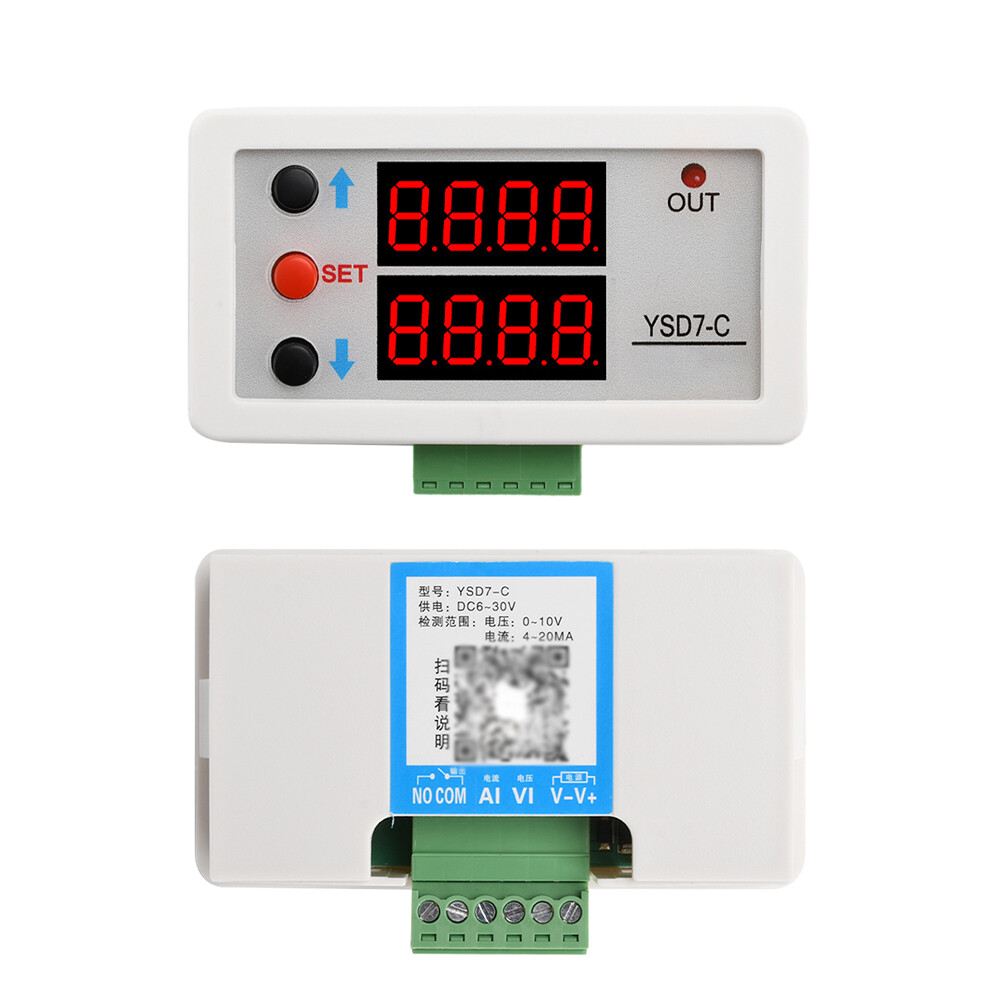 DC 6-30V Embedded LCD Digital Voltage Current Meter 0-10V 0-20mA Analog Input