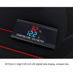 DC 12V Digital Voltmeter Gauge LED Display Thermometer Voltage Tester Temp M