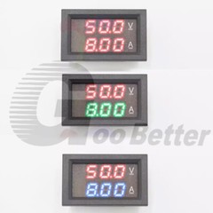 5-Wire DC Voltmeter Ammeter Panel Mount Amp Meter Red-Green Red-Blue Digital LED