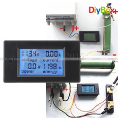 DC 6.5-100V 20A LCD Digital Voltage Watt Current Power Meter Ammeter Voltmeter