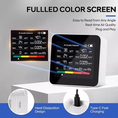 1PC Home Safety Air Quality Monitor 9-in-1 Detector Multi-Pollutant Detection