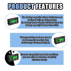 12V 24V 48V 60V 72V 84V Golf Cart Battery Capacity Voltage Monitor with Alarm