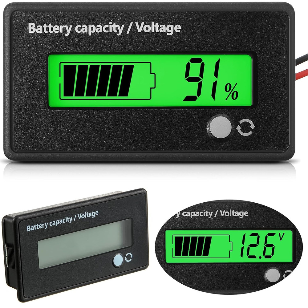 Dc 12V 24V 36V 48V 72V Battery Meter with Alarm Battery Capacity Indicator Monit