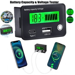USB Type-C Battery Capacity Voltmeter Tester Lithium Voltage Meter Gauge Monitor