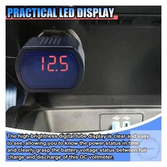 Car LED Digital Voltmeter, Dc 12v/24v Cigarette Lighter Voltage Meter, Volt Gaug