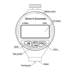 Hardness Tester, Durometer Shore Type A 0-100HA, Digital Durometer 0.1HA Resolut