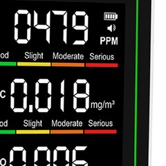 5 In 1 Air Quality Tester CO2 HCHO TVOC Temperature Humidity Detector LCD Color
