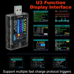 U3/L USB Tester Voltage Current Meter QC5 PD3.1PPS Quick Charging Protocol