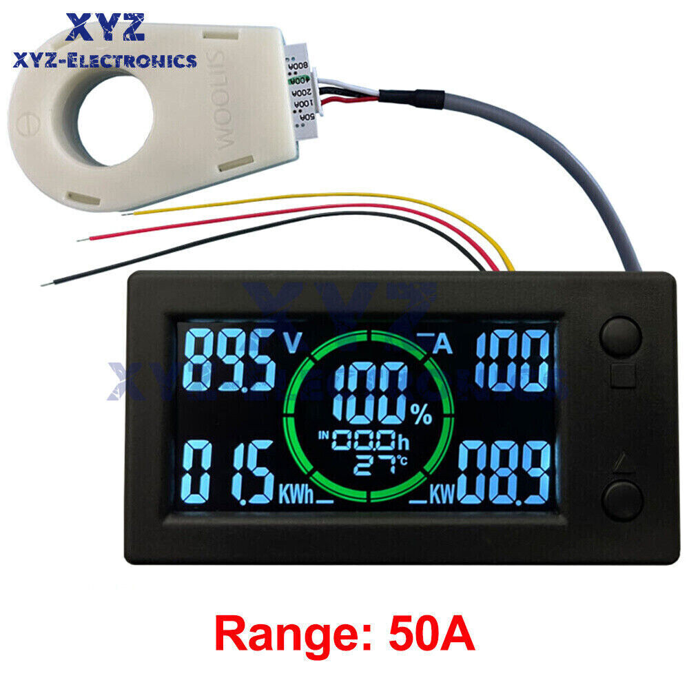 50A/100A/200A/400A Bluetooth Voltage Current Power Energy Meter Coulomb Counter