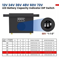 Battery Monitor 12V 24V 36V 48V 60V 72V Car Golf cart Battery Indicator Meter#1