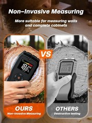 Non-contact wood moisture meter with 4 measurement modes and 9 density settings