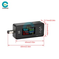 0.96″ TFT Digital Voltage Ammeter Power Meter DC 4~30V 0~12A DC5.5*2.5 interface