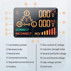 Black US Plug AC11 Socket Tester Digital Display Voltage Checker Detector Tool