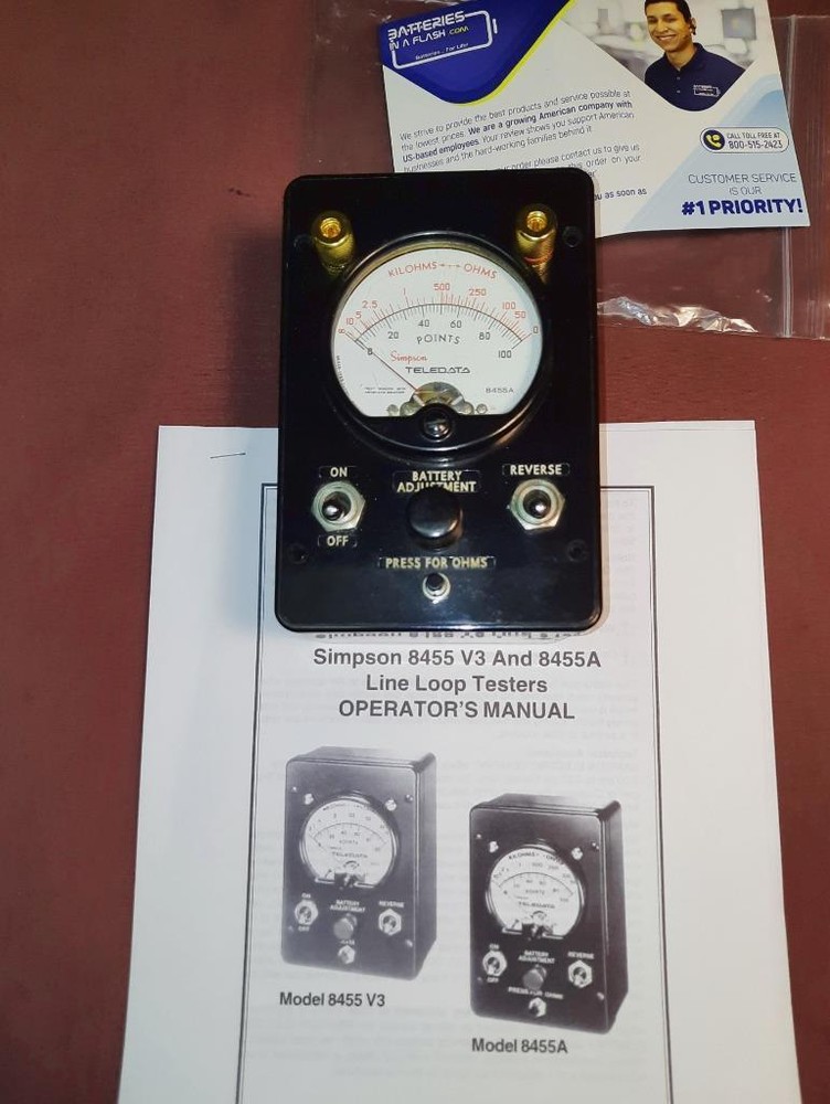 Simpson 8455A Telco Line Loop Tester and Accessories Nice