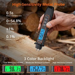 Proster Pocket Wood Moisture Meter with Detachable Pins – 7 Material Settings…