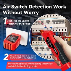 NOYAFA NF-827 Circuit Breaker Finder Tool Kit, GFCI Outlet Tester with DualSid