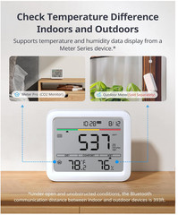 SwitchBot CO2 Detector, Air Quality Monitor Indoor for CO2/TEMP/Humidity, White