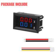 2× DC 100V 10A Voltmeter Ammeter LED Dual Volt Amp Meter Voltage Current Gauge