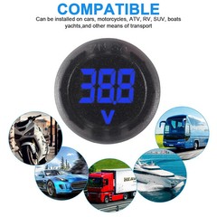 6 Pieces DC 4-100V Car Voltage Gauge LED Digital Display 12V 24V Waterproof