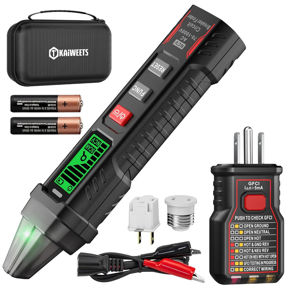 Circuit Breaker Finder with LCD Display, GFCI Outlet Tester, AC 90-130V Electric
