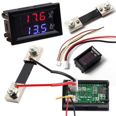 Voltmeter Ammeter Shunt Test Tester Volt Amp Dual Digital Gauge 10/50/100A Set