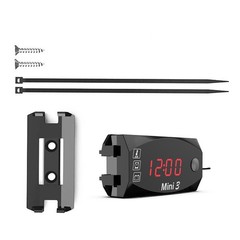 3-in-1 Waterproof Motorcycle Digital LED Thermometer Clock Voltage Voltmeter