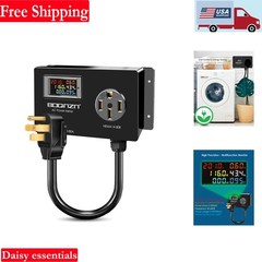 50A AC Power Meter 240V NEMA 14-50P to 14-50R LCD Digital Multimeter Energy M…