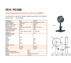 Ophir PE10-SH-V2-ROHS Pulse Energy Sensor 2μJ – 10mJ, up to 4000Hz P/N:7Z02862
