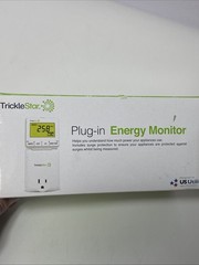 TrickleStar Plug-In Energy Monitor 890EM-US-W Watt Meter Digital Display Open B