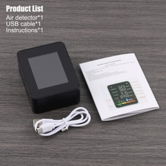 6 in 1 Air Quality Monitor PM CO2 Meter Carbon Dioxide Level TVOC HCHO Detector