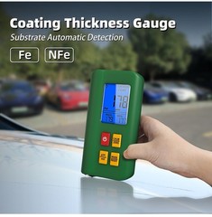 LCD Digital Thickness Gauge Car Coating Paint Film Depth Tester Fe/NFe Probe