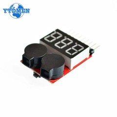 New 1-8S Lipo Battery Tester with Alarm 3.7-30V Voltage Monitor Dual Speaker