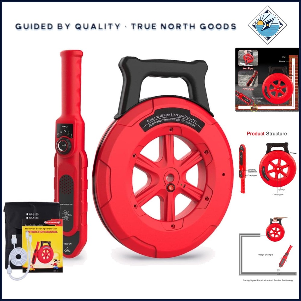 30M Pipe Locator with Wireless Technology for Accurate Blockage Detection