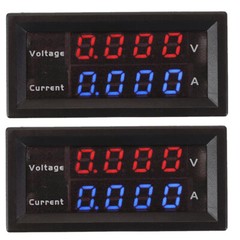 2x M4430 DC 100V/200V Digital Voltmeter Ammeter LED Voltage Amp Panel Meters HOT
