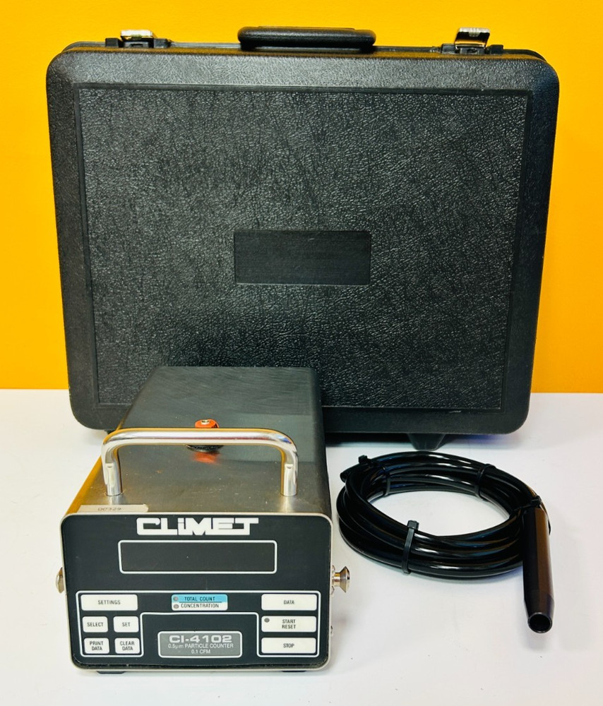 Climet CI-4102 0.5 um, 0.1 CFM, Digital, Portable Particle Counter. Tested!