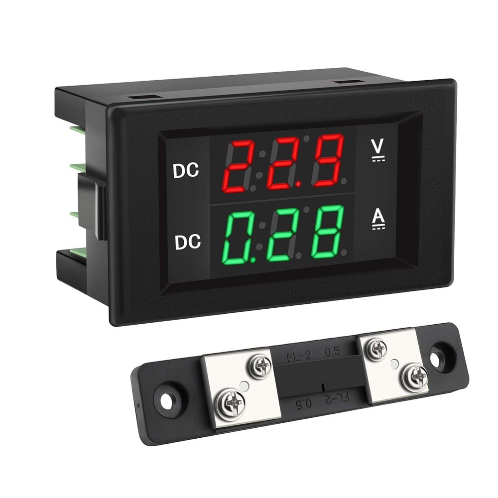 DC 4.5-100V Digital Voltmeter Ammeter Multimeter Panel, DC Amp Meter Voltage …
