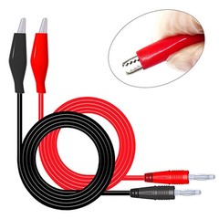 Double Stitch Banana to Crocodile Clamp Cable for Multimeter 1m Length